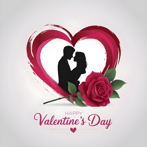 Poster du jour de la Saint-Valentin vecteur 14 février joyeux jour de la saint-Valentin post sur les médias sociaux post modèle