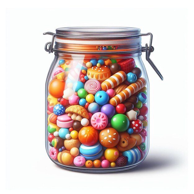 un pot de bonbons colorés image logo art clipart