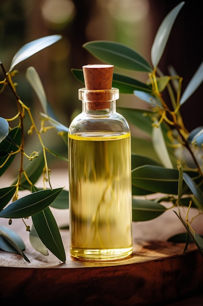 pot de bouteille avec extrait d'huile essentielle d'eucalyptus