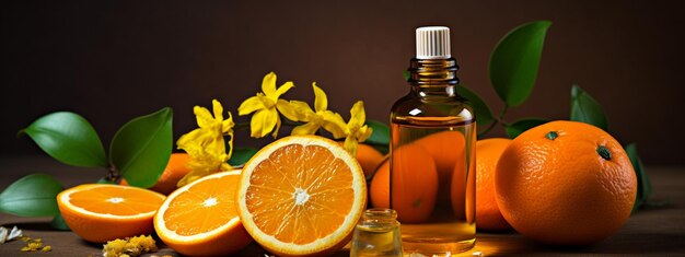 pot de bouteille avec extrait d'huile essentielle d'orange