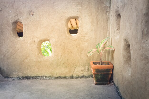 Pot de fleurs dans un hôtel vintage