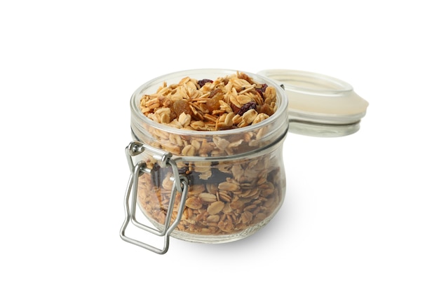 Pot avec granola isolé