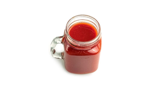 Pot Mason avec jus de tomate.