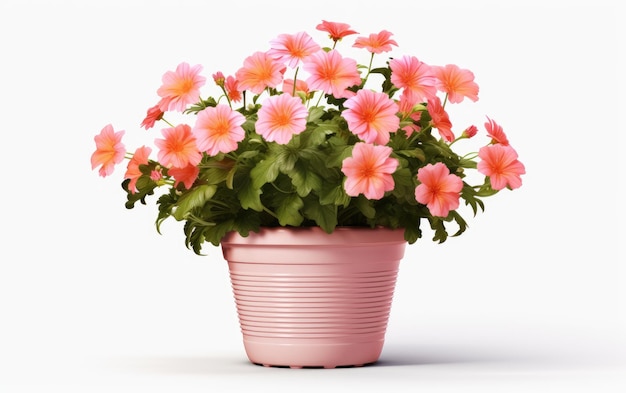 Pot en métal d'accent floral sur fond blanc ou transparent PNG