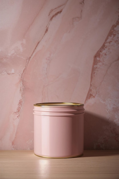 Un pot de peinture rose