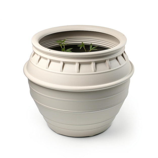 Pot de plante isolé sur fond blanc