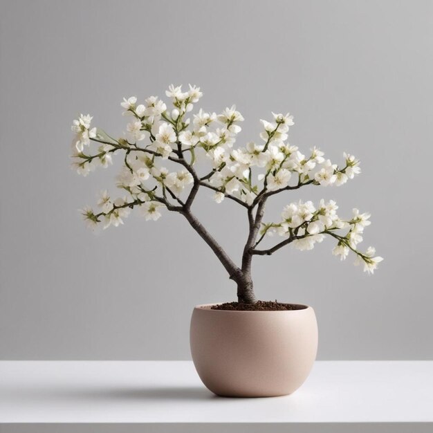 Photo un pot avec une plante qui est sur une table