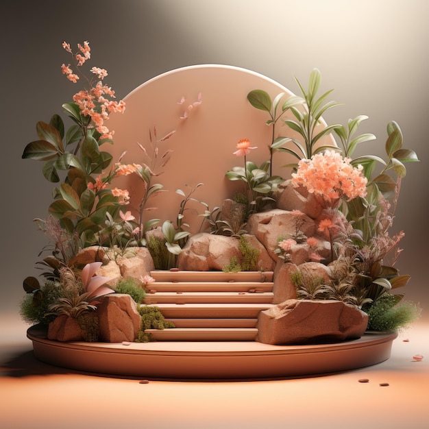 Un pot avec des plantes et des fleurs dessus