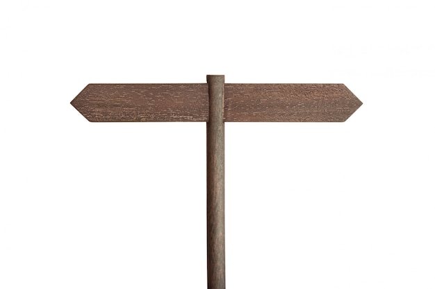 Poteau de signalisation en bois avec deux planches vierges pointant dans des directions différentes