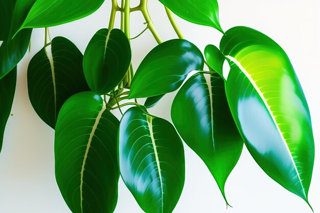 Pothos suspendus ou vignes de lierre du diable liane aux feuilles vertes et panachées Epipremnum aureum