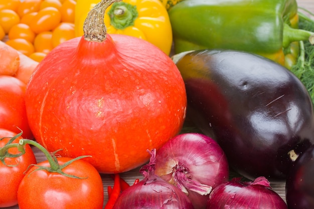 Potiron aux légumes - tomates, oignon et aubergine