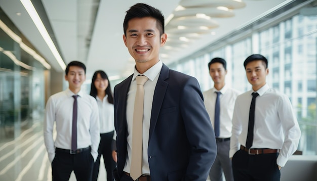 Potrait d'employé de bureau de groupe au bureau moderne