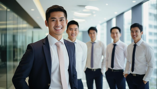 Potrait d'employé de bureau de groupe au bureau moderne