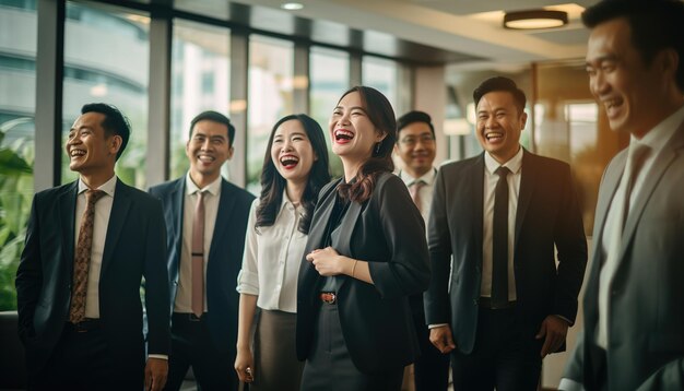 Potrait d'employé de bureau de groupe au bureau moderne