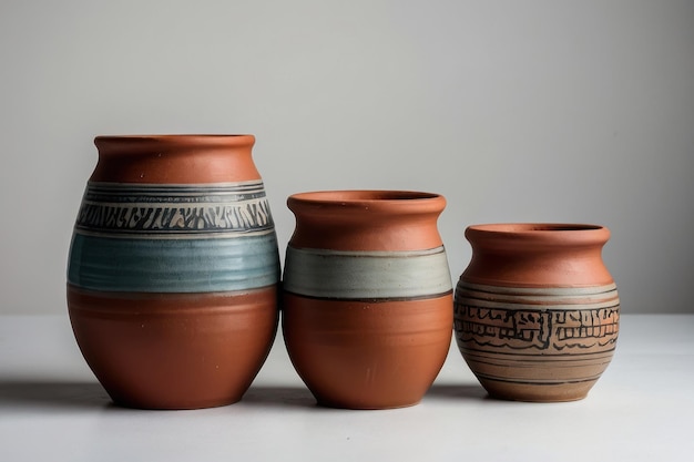 Photo des pots d'argile exposés