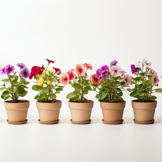 Photo des pots de bois minimalistes avec des pantins colorés décor floral d'inspiration japonaise