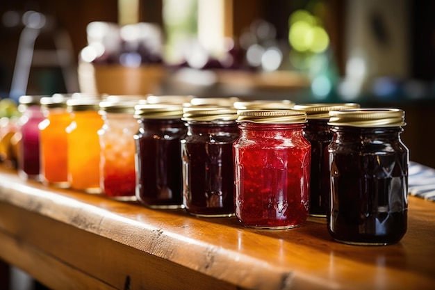 Pots de confiture maison préparés pour une vente caritative