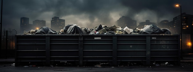 Photo poubelles et sacs en plastique surchargés près des maisons