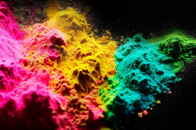 Poudre Abstraite Fond éclaboussé Poudre Colorée Explosion Sur Fond Blanc Nuage De Couleur Poussière Colorée Exploser Paint Holi