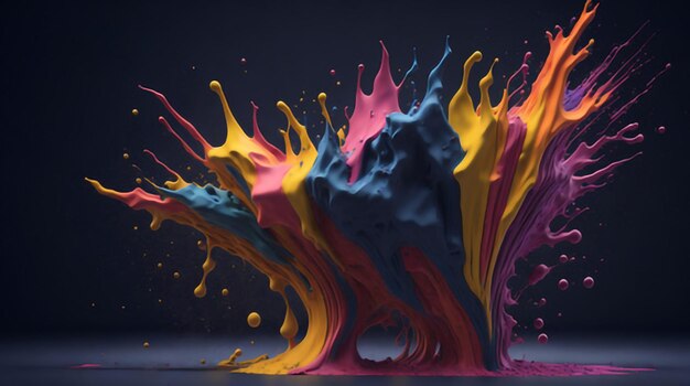 poudre colorée et peinture liquide Ai Generative
