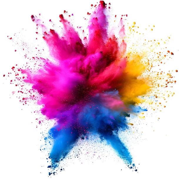 La poudre Holi colorée explose
