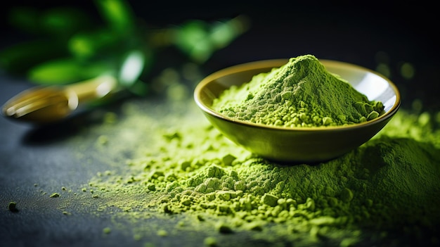 Poudre de matcha vert Aliment naturel en poudre