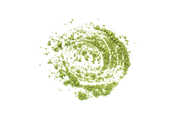 Poudre de thé matcha vert isolé sur fond blanc thé matcha à base de plantes pour vous concevoir