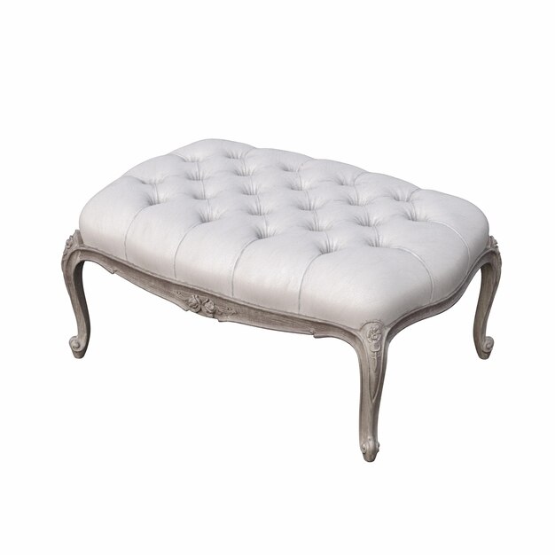 pouf doux isolé sur fond blanc, mobilier d'intérieur, illustration 3D, rendu cg