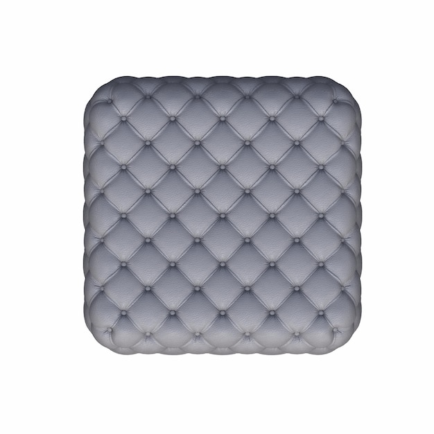 pouf doux isolé sur fond blanc, mobilier d'intérieur, illustration 3D, rendu cg