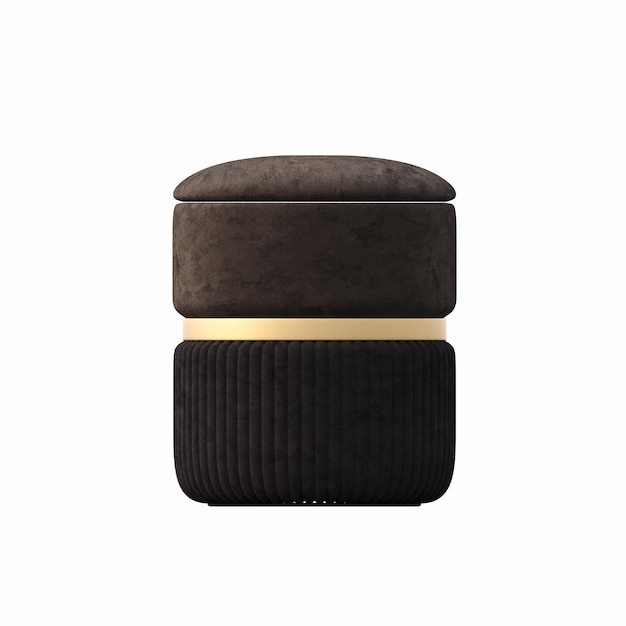 pouf doux isolé sur fond blanc, mobilier d'intérieur, illustration 3D, rendu cg