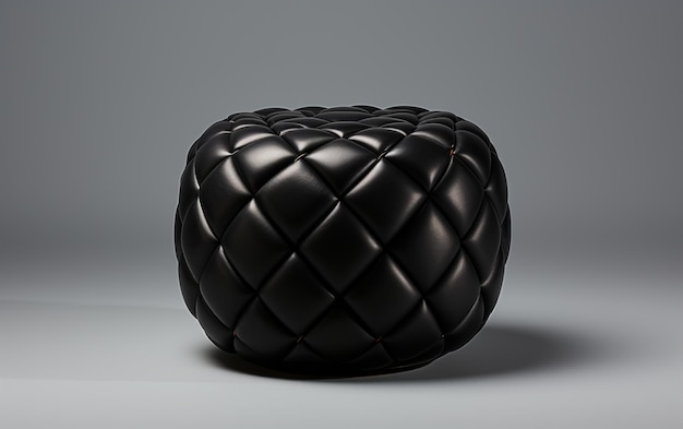 Pouf noir sur fond blanc