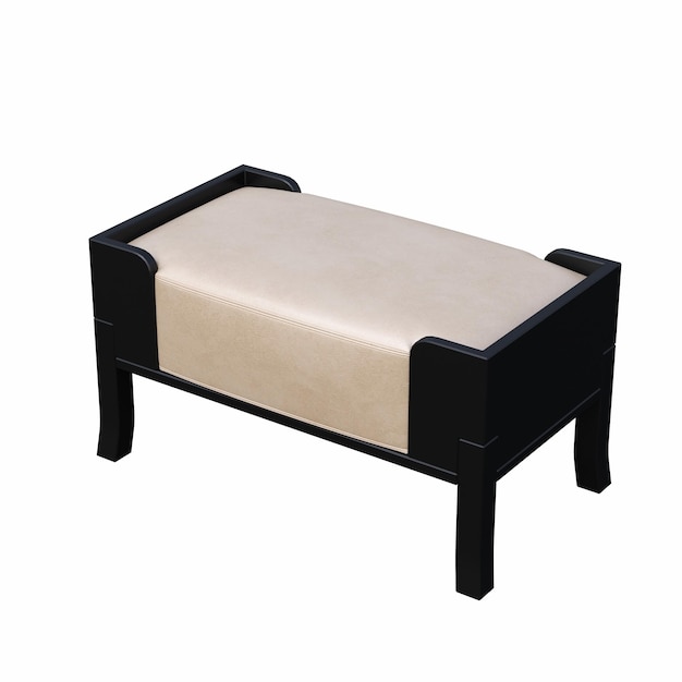 pouf ottoman isolé sur fond blanc, mobilier d'intérieur, illustration 3D, rendu cg