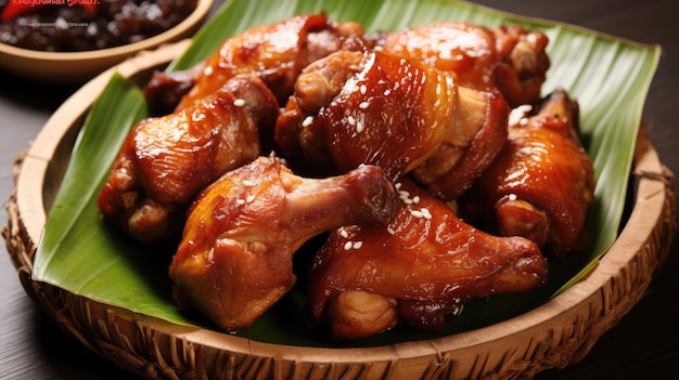 poulet adobo Images d'arrière-plan Couleurs naturelles fond clair Générative Ai