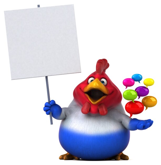 Poulet amusant - Illustration 3D