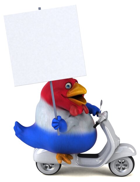 Poulet amusant - Illustration 3D