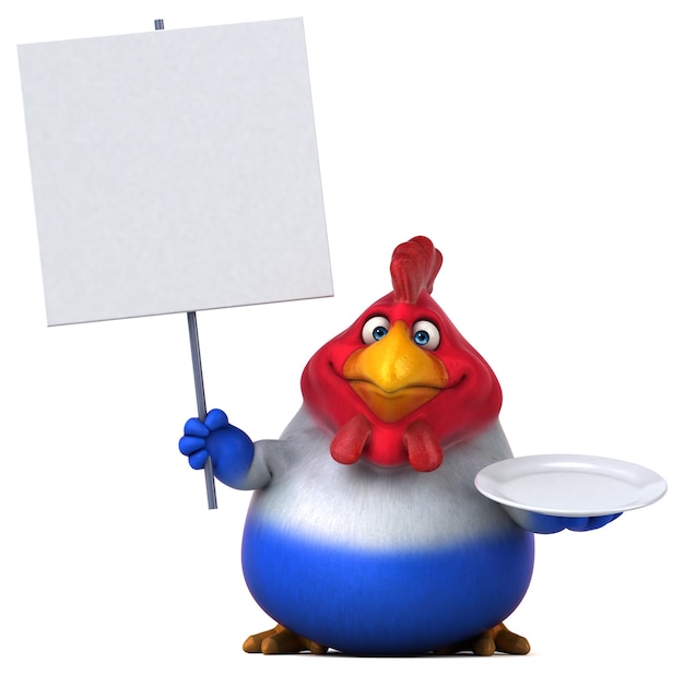 Poulet Amusant - Illustration 3d