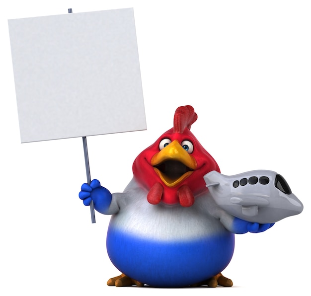 Poulet amusant - Illustration 3D