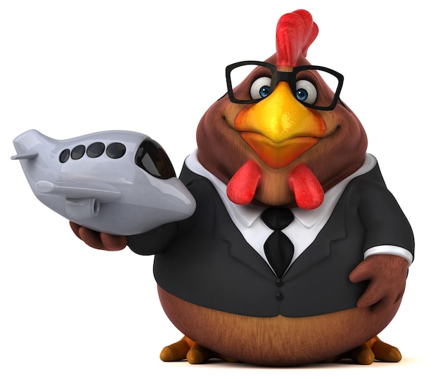 Poulet amusant - Illustration 3D