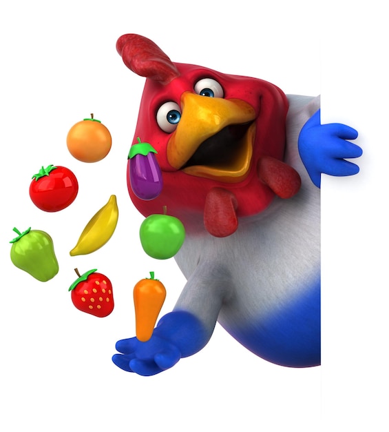 Poulet amusant - Illustration 3D