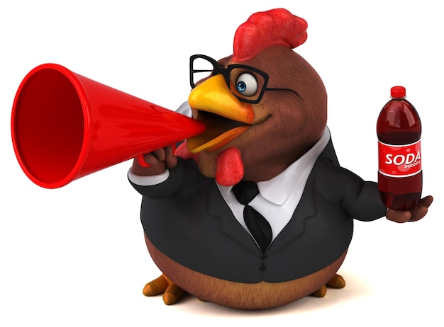 Poulet amusant Illustration 3D