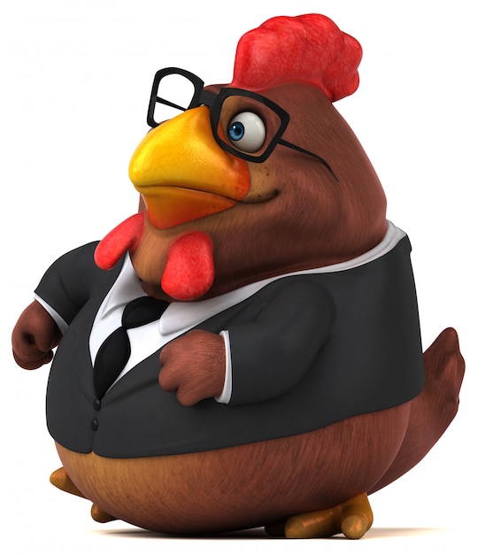 Poulet amusant Illustration 3D