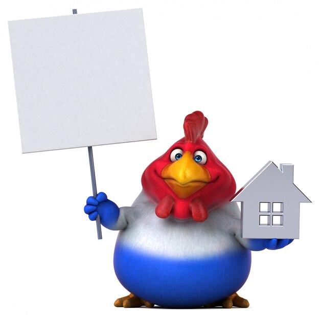 Poulet amusant - Illustration 3D