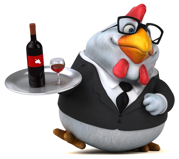 Poulet amusant - Illustration 3D