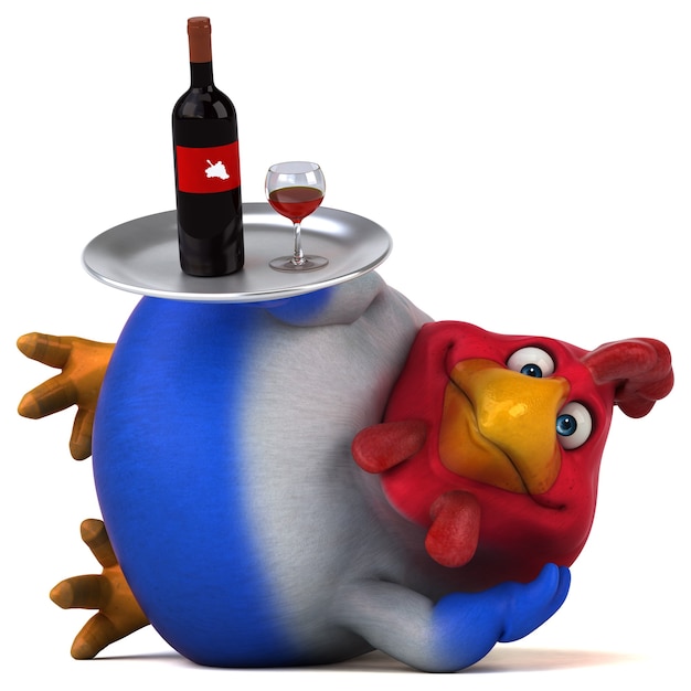 Poulet amusant - Illustration 3D