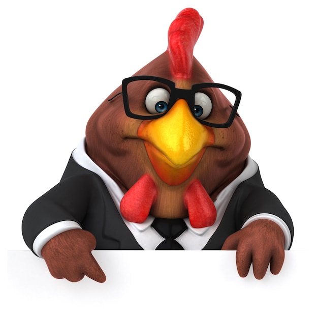 Photo poulet amusant - illustration 3d