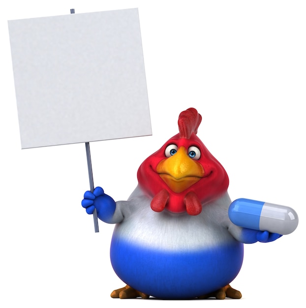 Poulet amusant - Illustration 3D