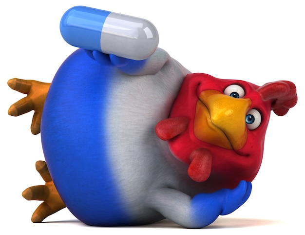 Poulet amusant - Illustration 3D