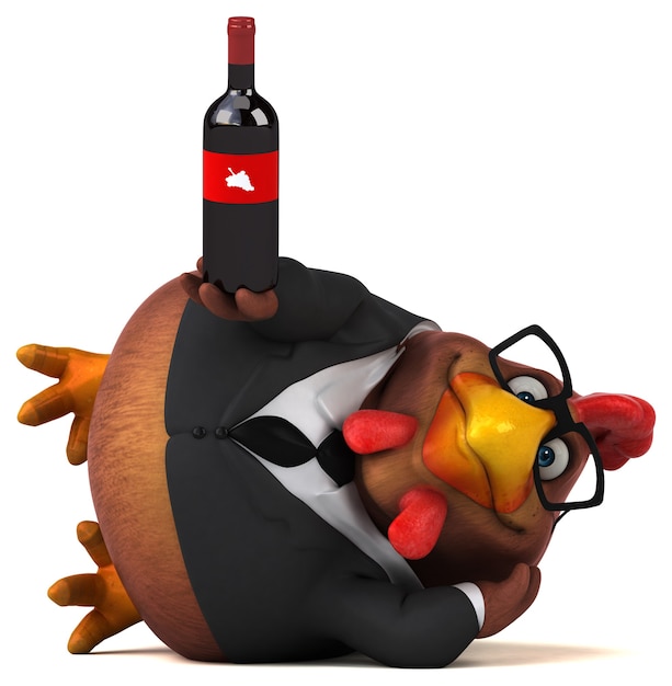 Poulet amusant - Illustration 3D