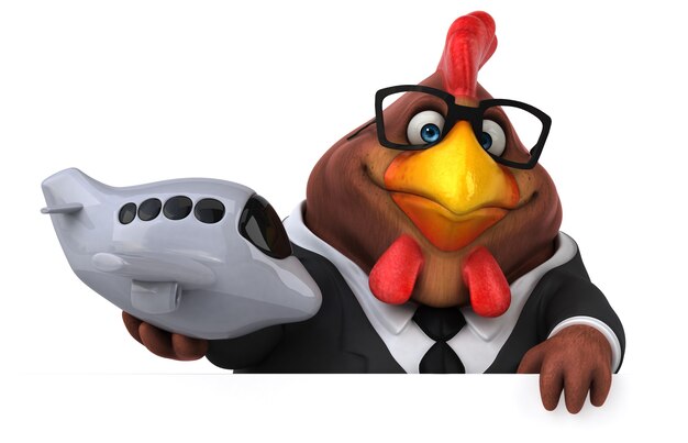 Poulet amusant - personnage 3D