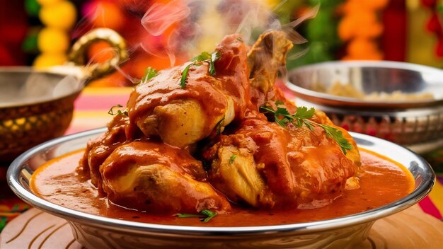 Photo poulet au beurre indien traditionnel ou murg makhanwala qui est une recette de curry de plat principal crémeux